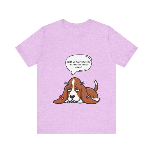 Basset Hound Chibi Sarcastic Christmas Unisex T-Shirt