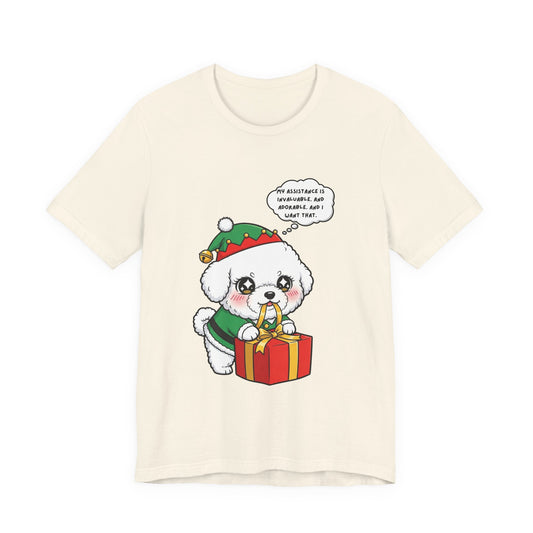 Bichon Frise Chibi Sarcastic Christmas Unisex Jersey Short Sleeve Tee
