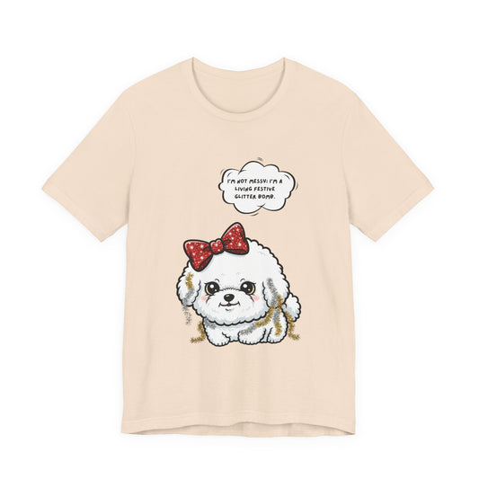 Bichon Frise Chibi Sarcastic Christmas Unisex Jersey Short Sleeve Tee
