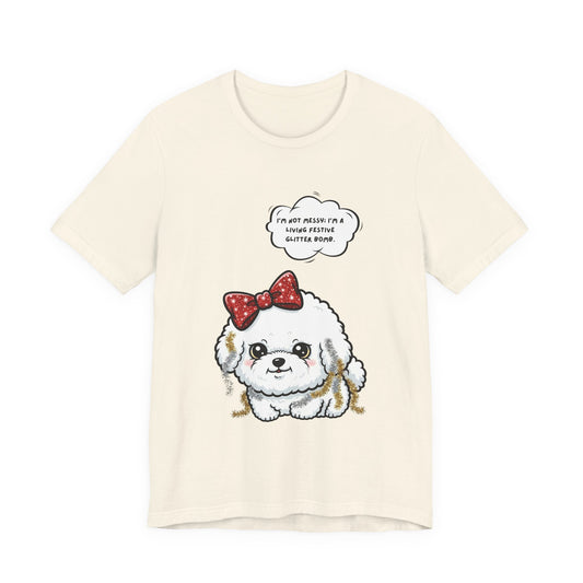 Bichon Frise Chibi Sarcastic Christmas Unisex Jersey Short Sleeve Tee
