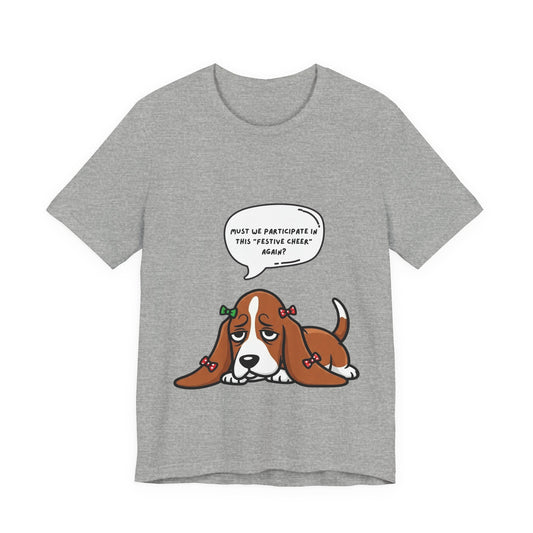 Basset Hound Chibi Sarcastic Christmas Unisex T-Shirt