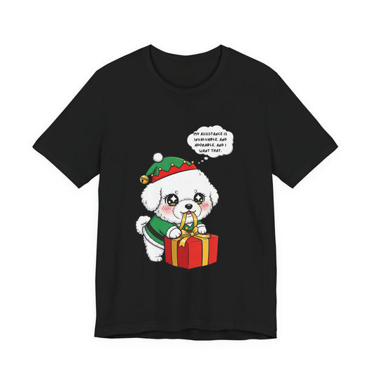 Bichon Frise Chibi Sarcastic Christmas Unisex Jersey Short Sleeve Tee