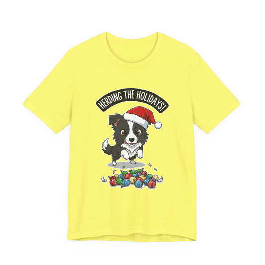 Border Collie Chibi Christmas Unisex T-Shirt